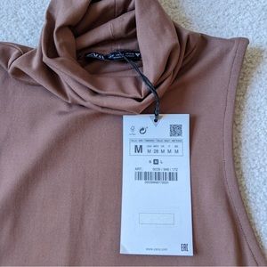 Zara brown turtleneck bodysuit NWT size medium